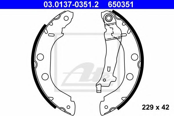 Set saboti frana NISSAN PRIMERA (P11) (1996 - 2001) ATE 03.0137-0351.2