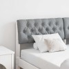 VidaXL Tăblie tapițată Gri deschis 150 cm Lemn de pin masiv 879173