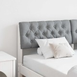 vidaXL Tăblie tapițată Gri deschis 150 cm Lemn de pin masiv 879173