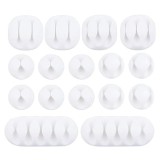 Set de 16 cleme pentru cabluri, poliamida, alb, marimi diferite