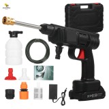 Pistol De Spalat sau Udat cu Presiune, 2 acumulatori de 48V, 30 bari in 3 moduri diferite, Recipient spuma, Filtru si Duze incluse, Geanta de transpor, Oem
