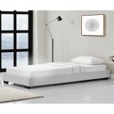 Corium&reg; Pat tapitat modern imitatie piele Berlin, 214 x 96 x 20,5 cm, MDF/imitatie piele, alb, pentru 1 persoana HausGarden Leisure, [Corium]