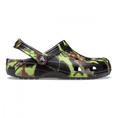 Saboti Crocs Classic Spray Camo Clog Negru - Black foto