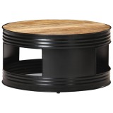 Cumpara ieftin Măsuță de cafea, negru, 68x68x36 cm, lemn masiv brut de mango