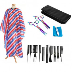 Set Foarfece de Tuns si Filat Profesionale, Sasa Camelon YCT-6.0 + Cadou Manta Tuns Barber