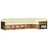 vidaXL Set de canapele de exterior cu pernă 5 pcs Natural și Crem 3383353