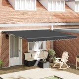 vidaXL Cortina Retractabilă Antracit 400 &times; 300 cm Aluminiu și țesătură 3330501