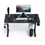 Birou Electric Reglabil pe Inaltime 120x60cm, Cadru Metalic, Suport Casti/Pahar, Negru
