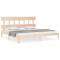 Cadru de pat cu tablie Super King Size, lemn masiv