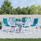 VidaXL Perne de scaun cu spătar &icirc;nalt, 6 buc, bleu, țesătură Oxford