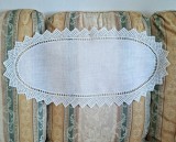 Mileu/ Centru de masa Vintage din In/ dantela de bumbac cu margine de dantela croset