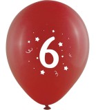 Baloane Latex 10 Buc. 30 Cm Imprimare Cifra 6, Globos Festival, Mixte, Zi Nastere