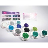 Set Sclipici Cosmetic pentru Tatuaje si Unghii, 12 Culori Reci