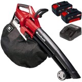 Einhell GE-CL 36 Li E PXC + Twinpack + 4514095 - Suflanta de gradina 195 m3/h + Set 2 acumulatori si incarcator Li-Ion 18 V 4 Ah