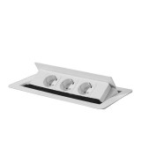 Priza Incastrabila Blat Bachmann 333.107 Flip Top, 3 Schuko, Alba