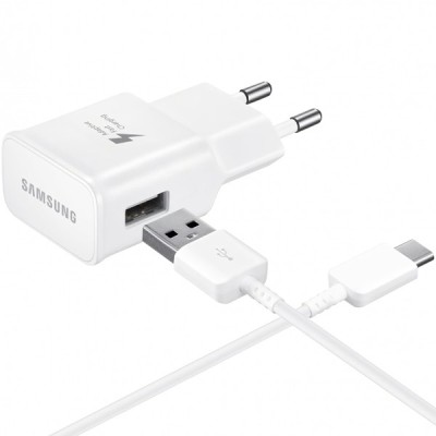 Incarcator Retea cu Cablu USB-C Samsung EP-TA200W + DG970BWE, 15W, 2A, 1 x USB-A, Alb GP-PTU020SOBWQ foto