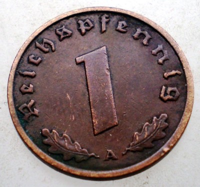 B.051 GERMANIA 1 REICHSPFENNIG 1938 A foto