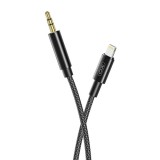 Cumpara ieftin Cablu audio XO NB-R211A, tata Lightning la mama mini jack 3.5 mm, 1m, Negru