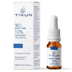 Tikun Night Time CBD 750mg &amp; CBN 250mg Ulei Produse din c&acirc;nepă (CBD) &icirc;n Picături 1000mg cu aromă de Citrice 10ml