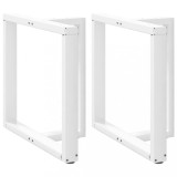 Picioare Masa T vidaXL, 80x35x73 cm, Otel Alb, Set 2 Bucati, Birou/Suport Blat, Ajustabile, Moderne