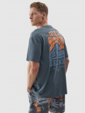 Tricou oversize cu imprimeu pentru bărbați - gri, 4F Sportswear