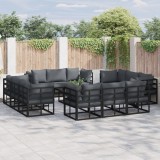 VidaXL Set de canapele pentru grădină 13 pcs Negru 70 x 70 x 32 cm