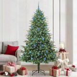 vidaXL Brad de Crăciun artificial pre-luminat cu set de bile Verde 3395364
