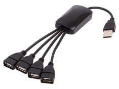 Hub USB 4 Porturi USB 2.0 Negru 0,15m