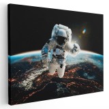 Tablou astronaut in spatiu, albastru 1975 Tablou canvas pe panza CU RAMA 60x80 cm