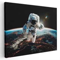 Tablou astronaut in spatiu, albastru 1975 Tablou canvas pe panza CU RAMA 20x30 cm