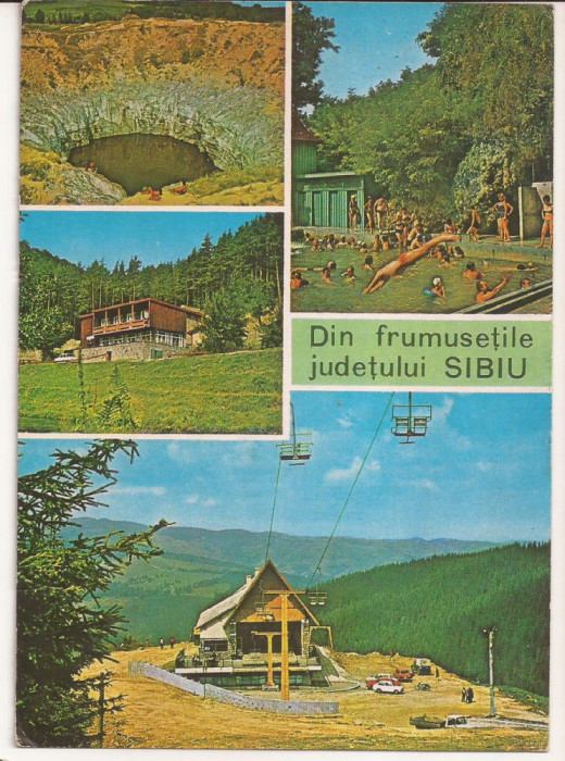 CA7 Carte Postala - Din frumusetile judetului Sibiu , circulata 1974