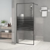 VidaXL Paravan de duș walk-in negru 90x195 cm sticlă ESG transparentă