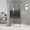 VidaXL Paravan de duș walk-in negru 90x195 cm sticlă ESG transparentă 152146