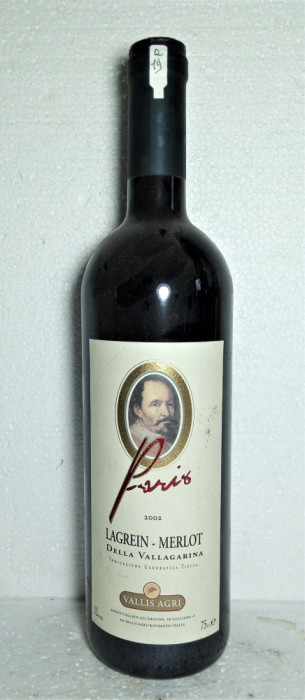 R. 19, VIN LAIGREIN - MERLOT DELLA VALTELLINA, IGT, Recoltare 2002 CL 75 GR. 12