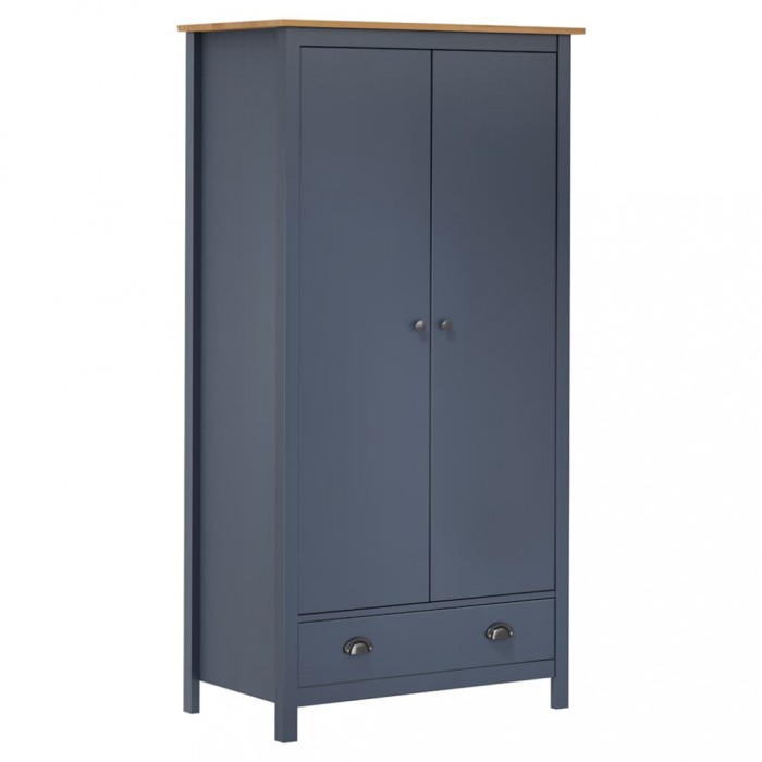 vidaXL Șifonier cu 2 uși Hill Range, gri, 89x50x170 cm, lemn masiv pin