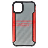 Husa iPhone 11 Rosie, TPU + PC, Fibra Carbon, Protectie Premium