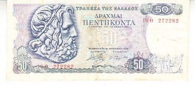 M1 - Bancnota foarte veche - Grecia - 50 drahme foto