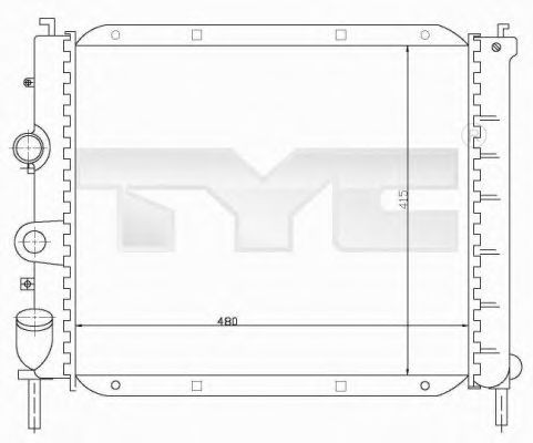Radiator, racire motor RENAULT CLIO II (BB0/1/2, CB0/1/2) (1998 - 2005) TYC 728-0008-R