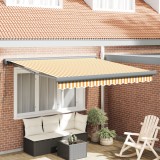 vidaXL Marchiză Automată Retractabilă Galbenă și Albă 300x250 cm