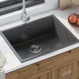 VidaXL Chiuveta de bucătărie cu supraplin din granit gri