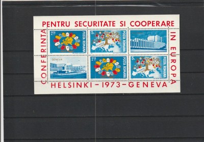 ROMANIA 1973 LP 833 a CONFERINTA PENTRU SECURITATE BLOC MNH NESTAMPILAT foto