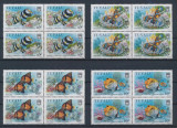 TUVALU -1989-VIATA MARINA -Serie completa de 4 timbre bloc de 4 MNH, Nestampilat