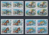 TUVALU -1989-VIATA MARINA -Serie completa de 4 timbre bloc de 4 MNH, Nestampilat