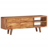 Cumpara ieftin Dulap TV cu usi sculptate, 117x30x40 cm, lemn masiv de acacia