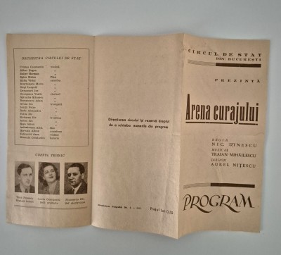 Program Circul de Stat Bucuresti 1956 foto