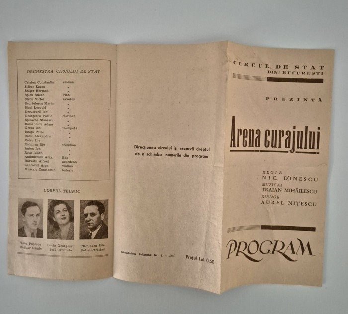 Program Circul de Stat Bucuresti 1956