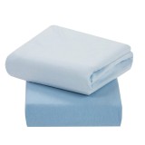 Cumpara ieftin Cearceaf cu Elastic Clevamama 120x60 cm, Set 2 Bucăți, Bumbac, Bleu - Lenjerie Pat Copii