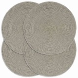 Gossi naproane, 4 buc., gri, 38 cm, bumbac, simplu, rotund