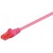 Cablu UTP Cat6 mufat 1m patch cord magenta Goobay
