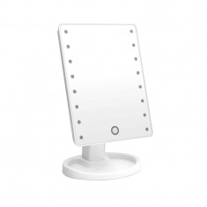Oglinda pentru machiaj Bewello, 4 x AA, 16 x LED, 265 x 165 x 118 mm, plastic, Alb
